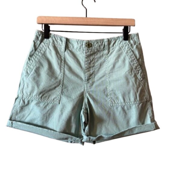 Madewell Pants - Women's 26 Madewell Light Green High Rise Linen Cotton Blend Shorts